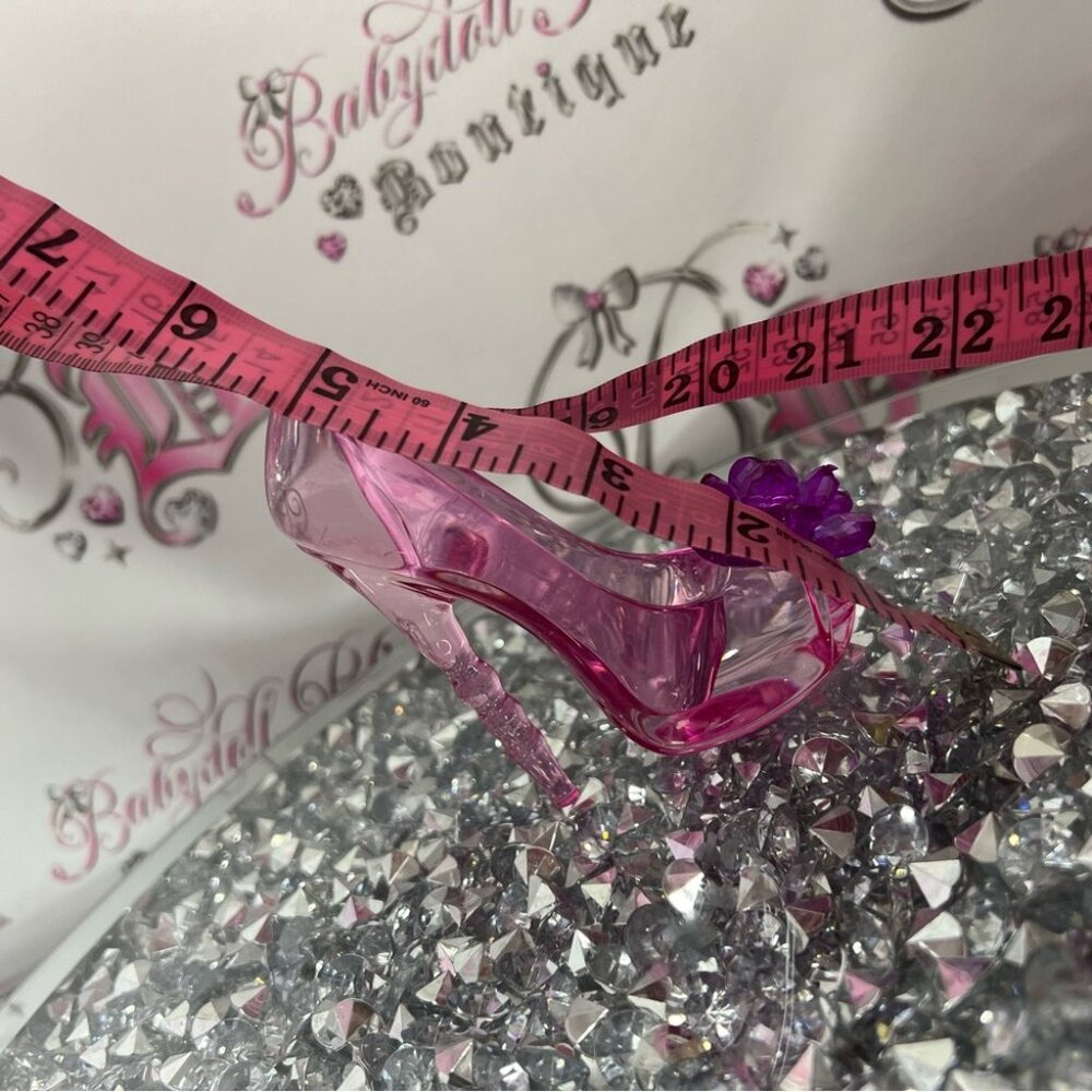 High heel decor pink purple mini clear see through miniature shoe lover heels 👠 - Picture 8 of 9